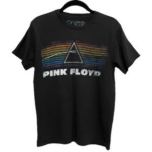 Pink Floyd Dark Side of the Moon Band Tee Liquid Blue Black T-shirt size…